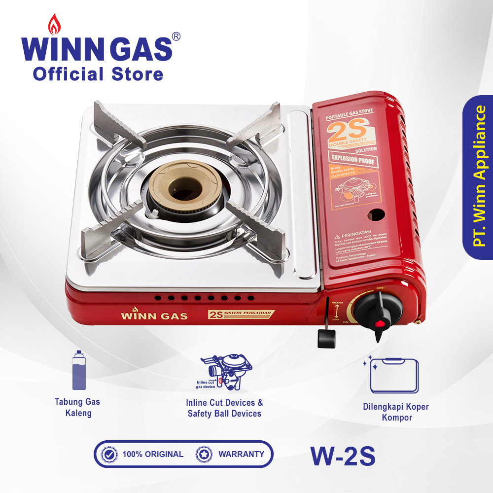 Portable Gas Stove Double Safety W2S - Red 