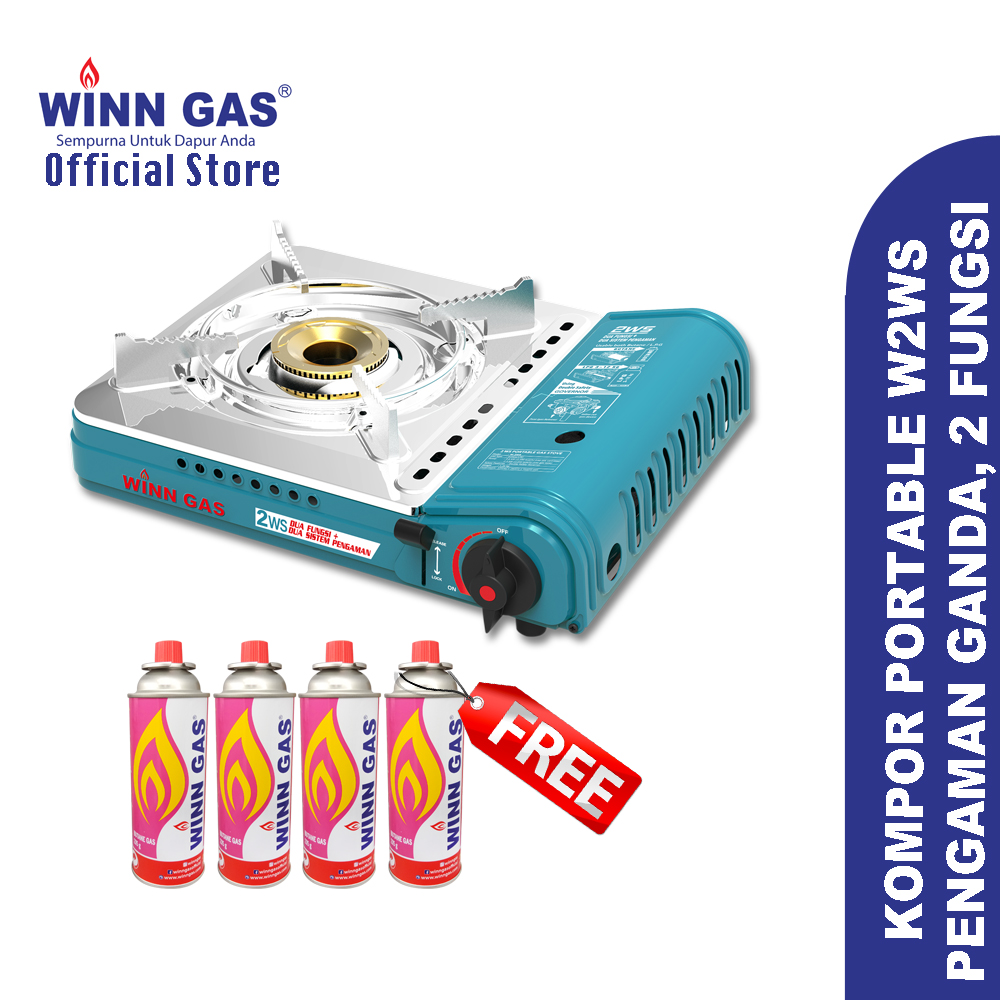 Winn Gas Portable Stove W2WS - Double Safety Double Function - Light Blue Winn Gas Portable Stove W2WS - Double Safety Double Function - Light Blue