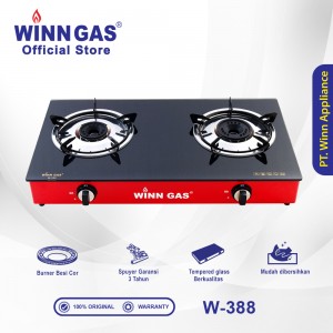 Glass Gas Stove W388 Red For LNG/ NG/ PGN