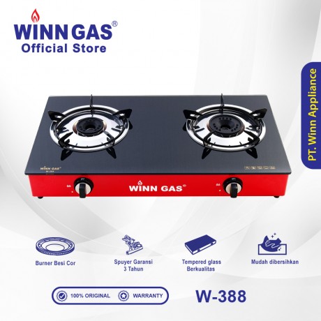 Glass Gas Stove W388 Red